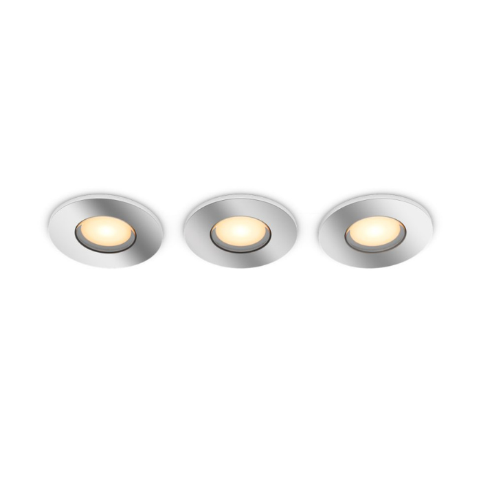 Philips Hue Adore Bathroom Recessed Downlight 3-Pack | Smart Tunable White | 1200lm Chrome